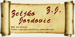 Željko Jordović vizit kartica